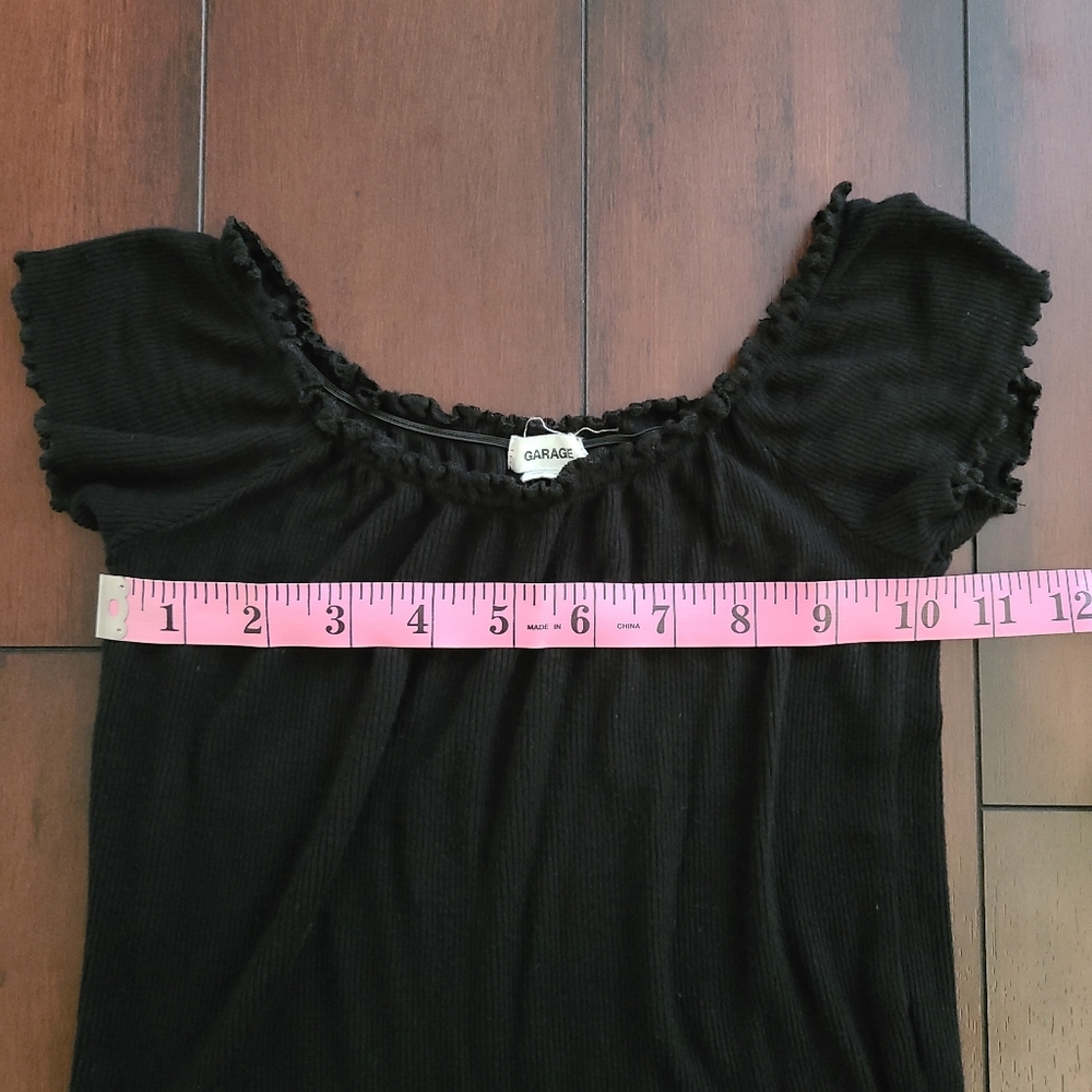 Garage Black Ruffled Top - Picture 2 of 6